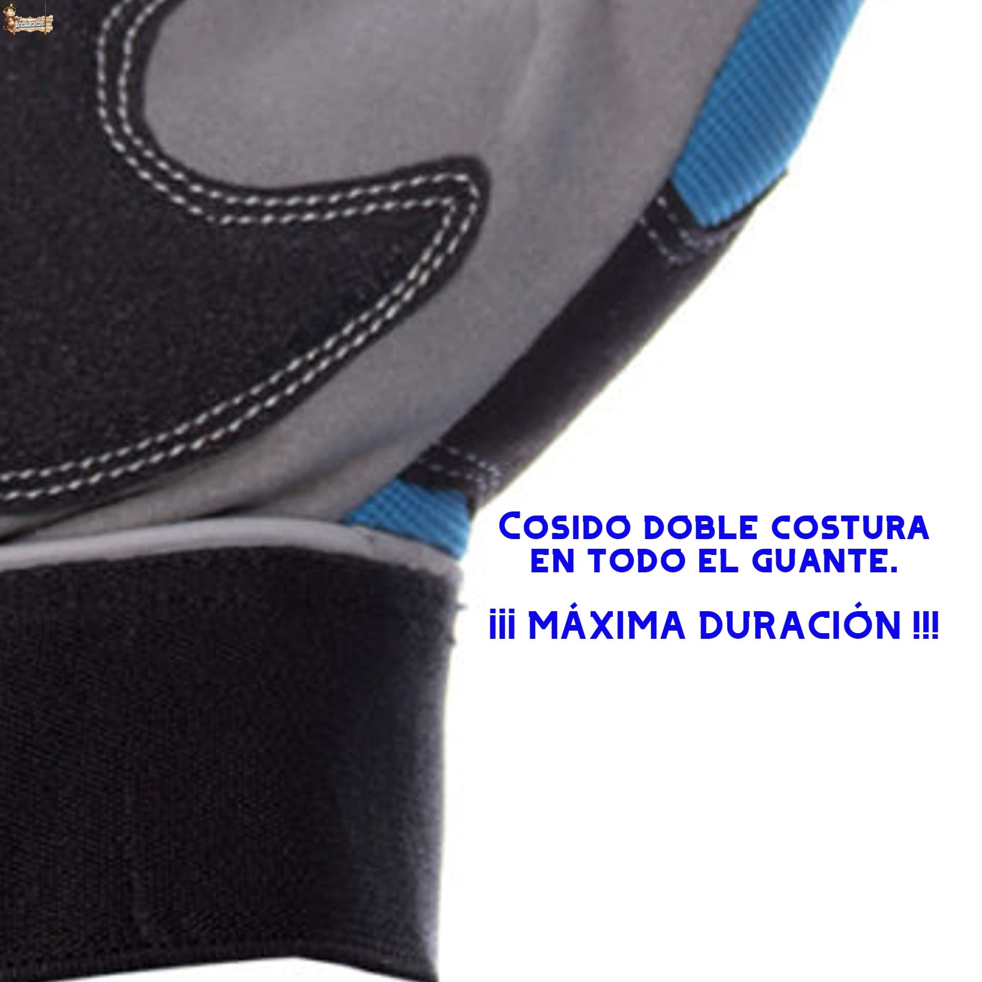 BricoLoco.com Guante trabajo sin dedos. 24 PARES. Alta destreza. Piel y tejido elástico expándex. Ajuste por velcro. Refuerzos texturizados en palma. Mayor protección y agarre. (24, Talla 10)