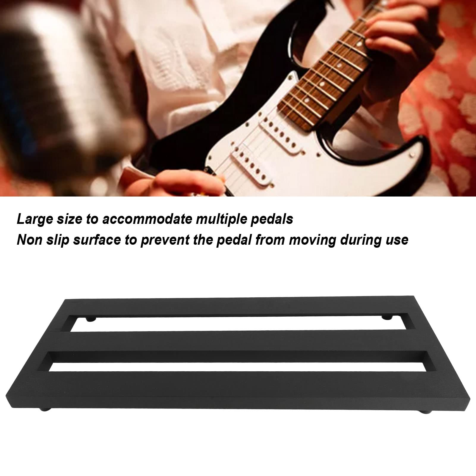 Placa de pedales de guitarra de aleación de aluminio extra grande, placa portátil para efectos de guitarra con superficie antideslizante y bolsa de transporte para guitarristas (PB 2)