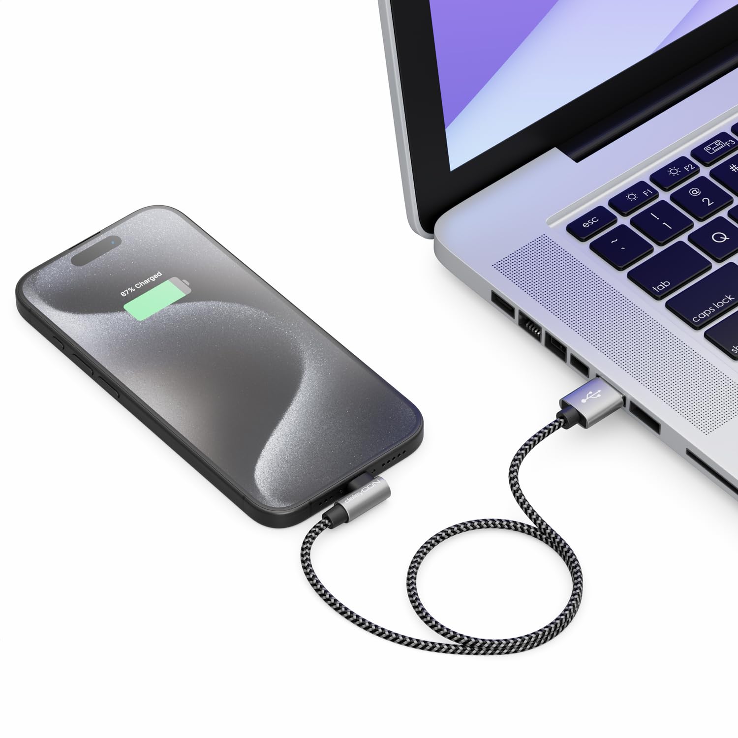 deleyCON 0,30m USB-A na USB-C Kabel - Wtyk USB C 90° Kątowy - Krótki 30cm A na C Kabel Ładowania do iPhone 17 15 16 Pro Max Air Samsung S26 S25 S24 Pixel iPad Pro MacBook Air Tablet Switch PS5