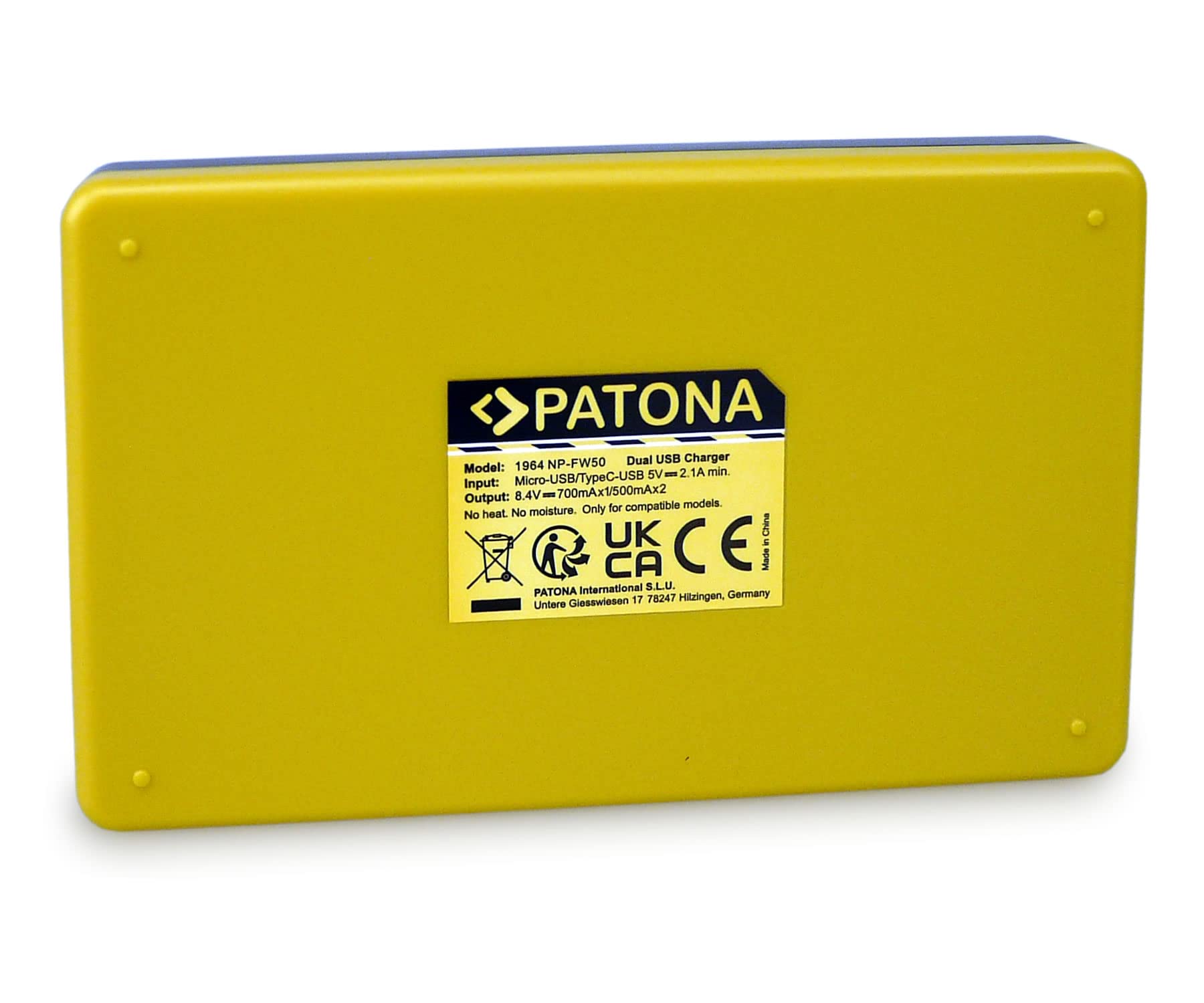 PATONA Caricatore doppio + 2x NP-FW50 Batteria 950mAh – per Sony Alpha 5000 6000 6300 6400 6500, A7 A7S A7R A7 II, NEX-3–NEX-7, RX10 II–IV – kit base contro le batterie scariche | Compatibile: Sony RX1R III, DSC-RX1RM3, Sony DSC-RX10, DSC-RX10 Mark II, DS