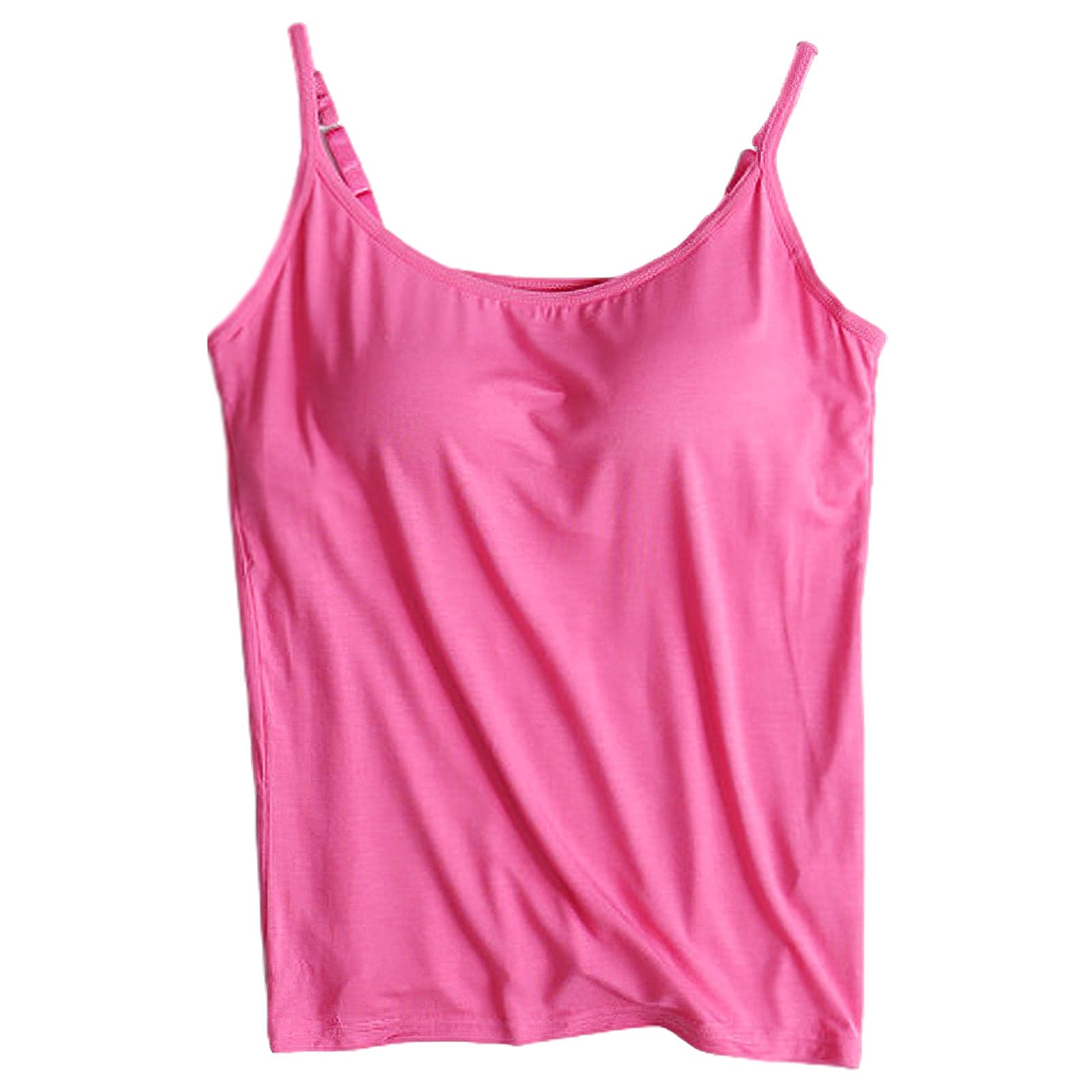 Femme Lot de 3 Basique Camisole Débardeur à Bretelles Spaghetti Réglable avec Soutien-Gorge Intégré (S-4XL)
