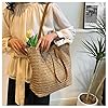 Aucuu Sac à bandoulière en paille pour femme, sac de plage, grand sacs à main à fermeture éclair, sacs fourre-tout bohème d'été, pour l'extérieur, les voyages et la plage, Caramel, #5