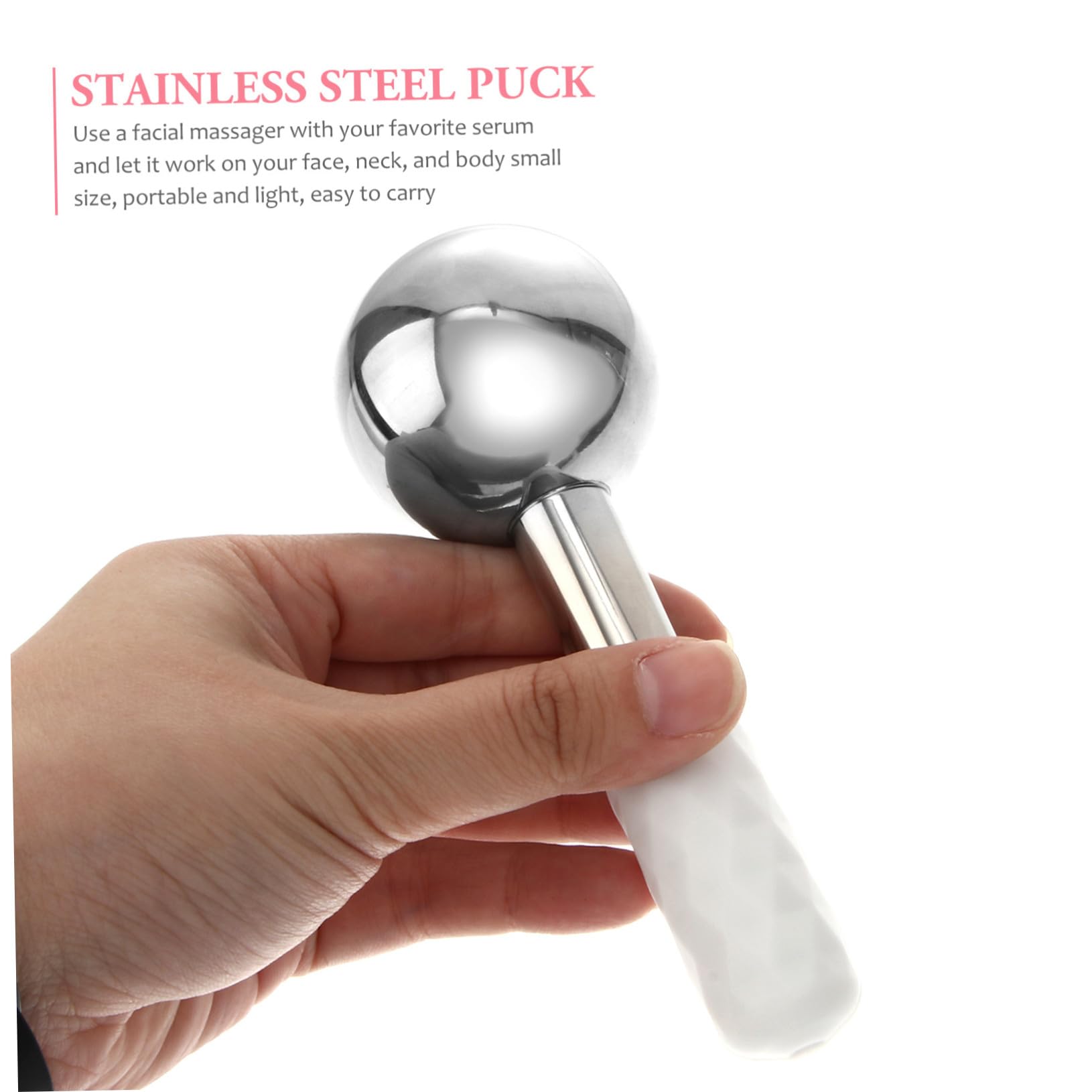 Eiskugel aus Edelstahl, , Silber, Gesichtsmassagegerät