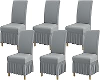 Vista 62 de Fundas para sillas de comedor, juego de 2 fundas para sillas de comedor o cocina, lavables, protectoras, para sillas Parsons, para el hogar, Beige