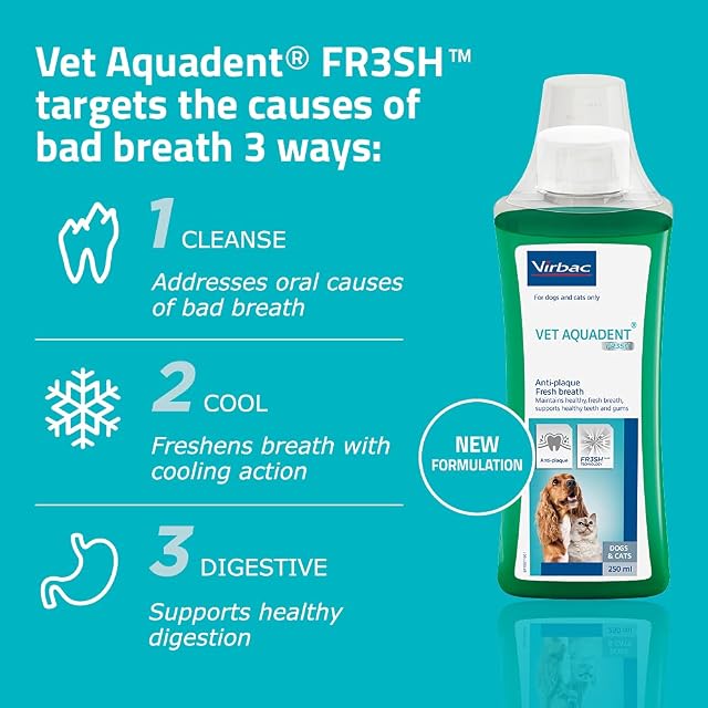 Foto 5 de 6 de Virbac Antiplaca veterinaria Aquadent para gatos, perros, caballos, 250 ml