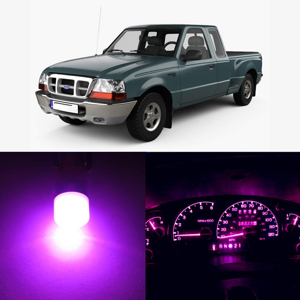WLJH High Bright Pink Instrument Panel Cluster Gauge Indicator Warning Lamp Bulb Full Led Light Package for Ford Ranger 1995-2003,Pack of 25