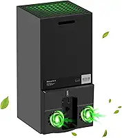 Linkstyle Ventoinha de resfriamento para Xbox Series X, sistema de resfriamento vertical alimentado por USB com dois ventiladores e 1 porta USB