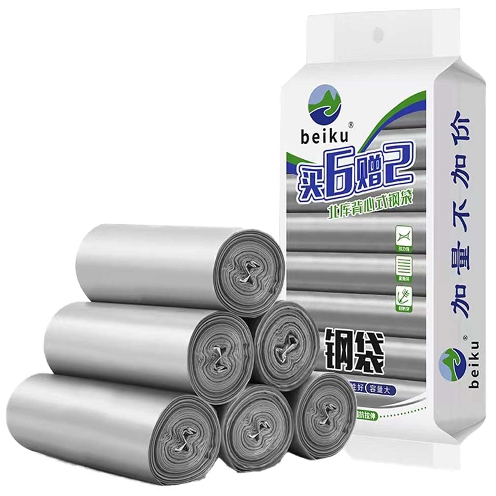 LOLPIP Trash Bags, 8 Rolls/80 Counts,Unscented Strong Handle Tie Garbage Bags,for Office, Kitchen,Bedroom Waste Bin,Colorful Portable Strong Rubbish Bags,Wastebasket Bags(18" X 26")