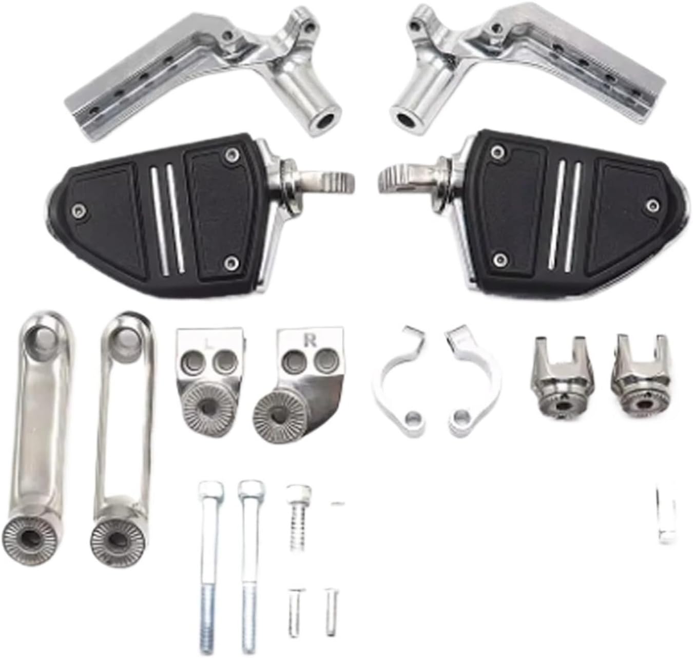 Compatible for Honda Twin Rail Floorboards Brake Pedal Cover Double Track Floor Support Set for Gold Wing GL1800 F6B GL 1800(D)