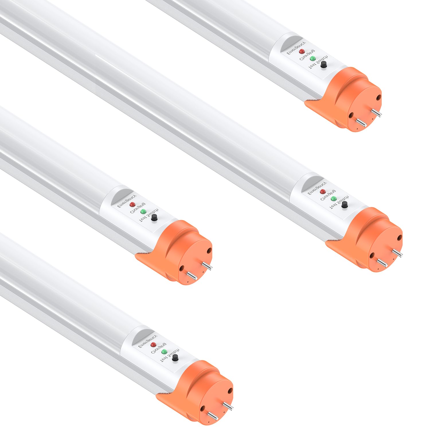 Emergency T8 LED Bulb 4ft with Battery Backup, 5000K 18W Aluminium Dual Ended G13 Tube Light Integrate 8W 960LM 90min Emergency Lighting for Shop Werehouse Office Commercial T8 Bulb, UL-Listed, 4PCS