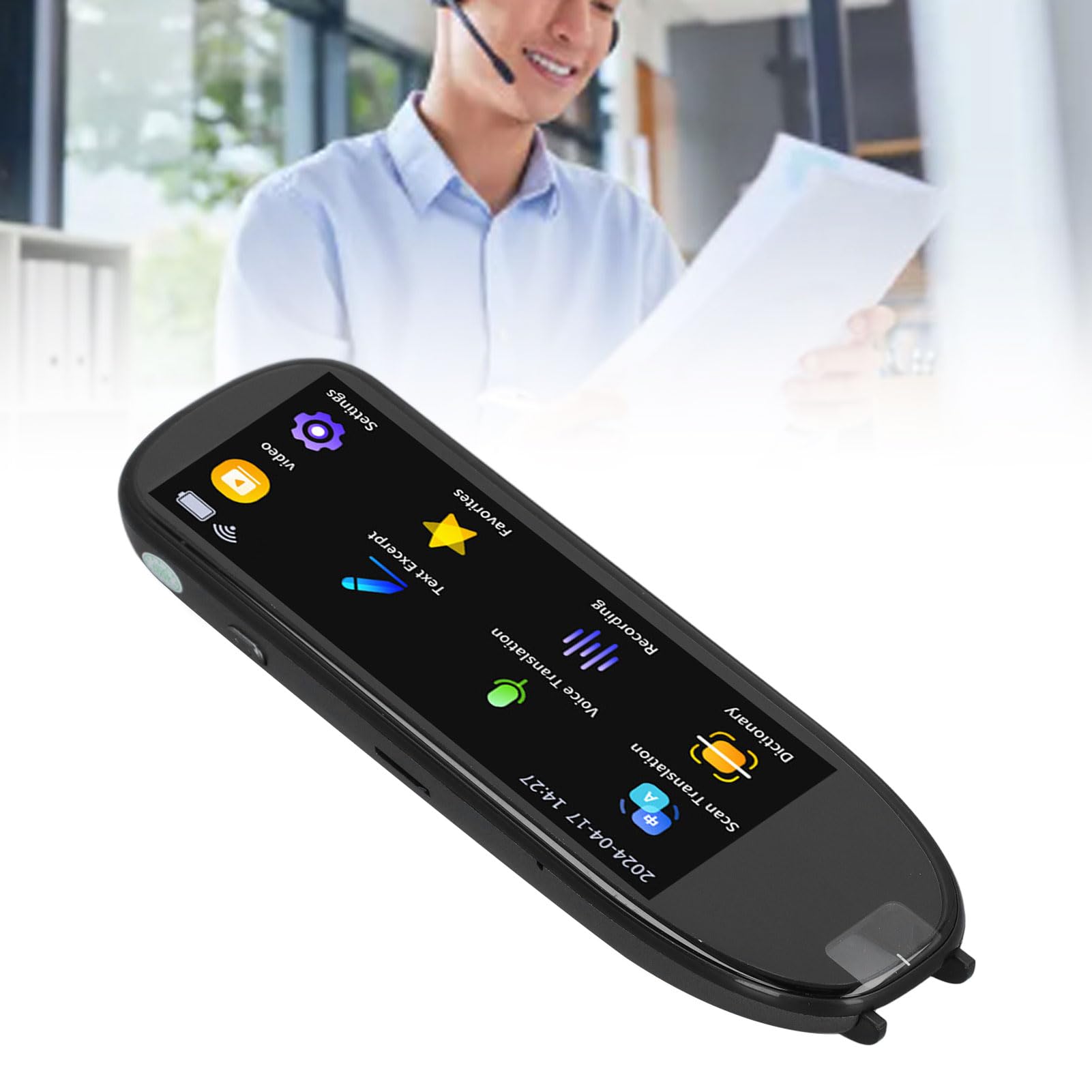 Zerodis Stylo de Lecture Intelligent, Traducteur de Langue Portable avec écran LCD de 5,0 Pouces, Prise en Charge Multilingue, Numérisation Rapide et Précise pour Les Voyages et Les Salles de Classe