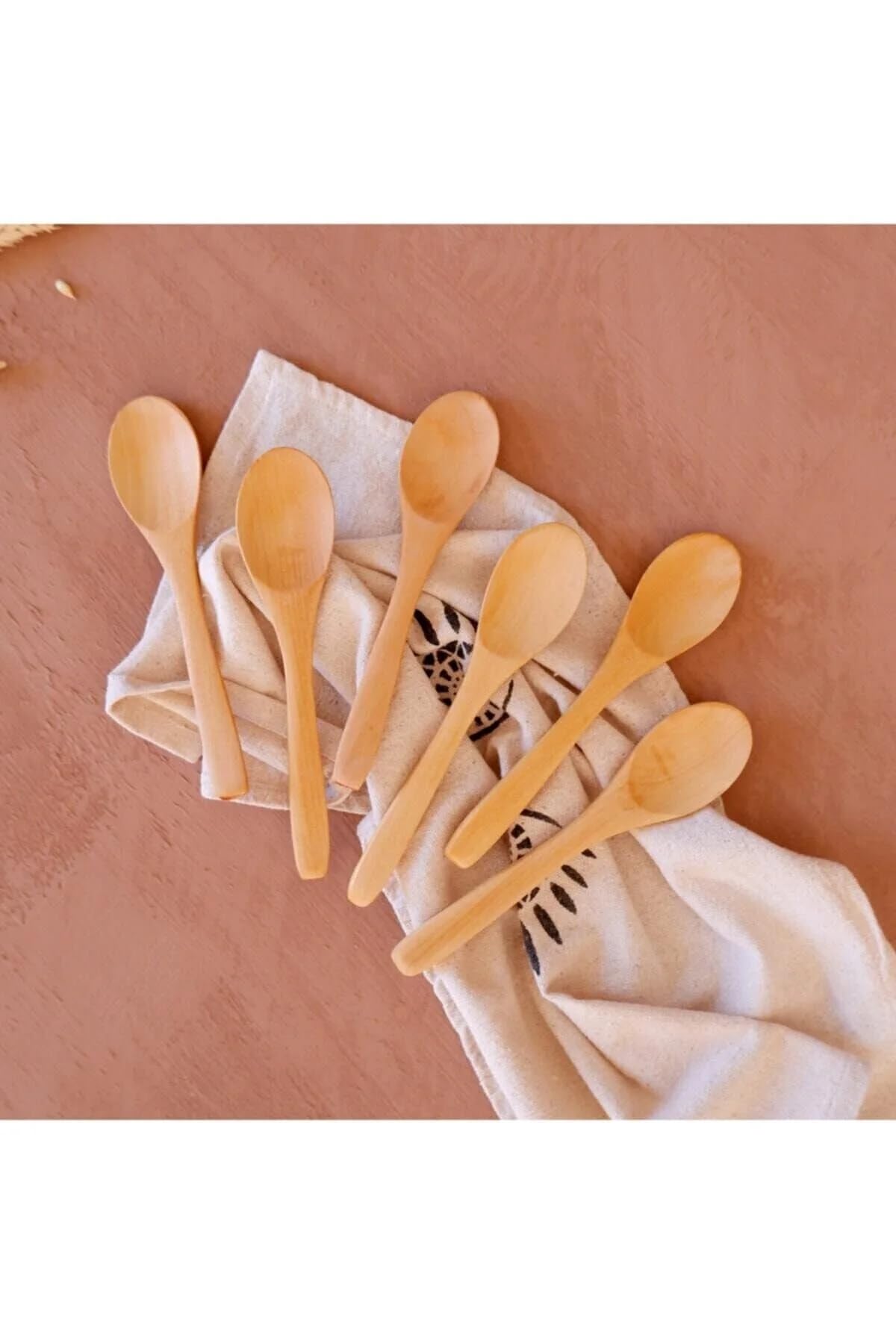 6'lı Bambu Ölçü ve Baharat Kaşığı Seti, Çok Renkli, 17 cm