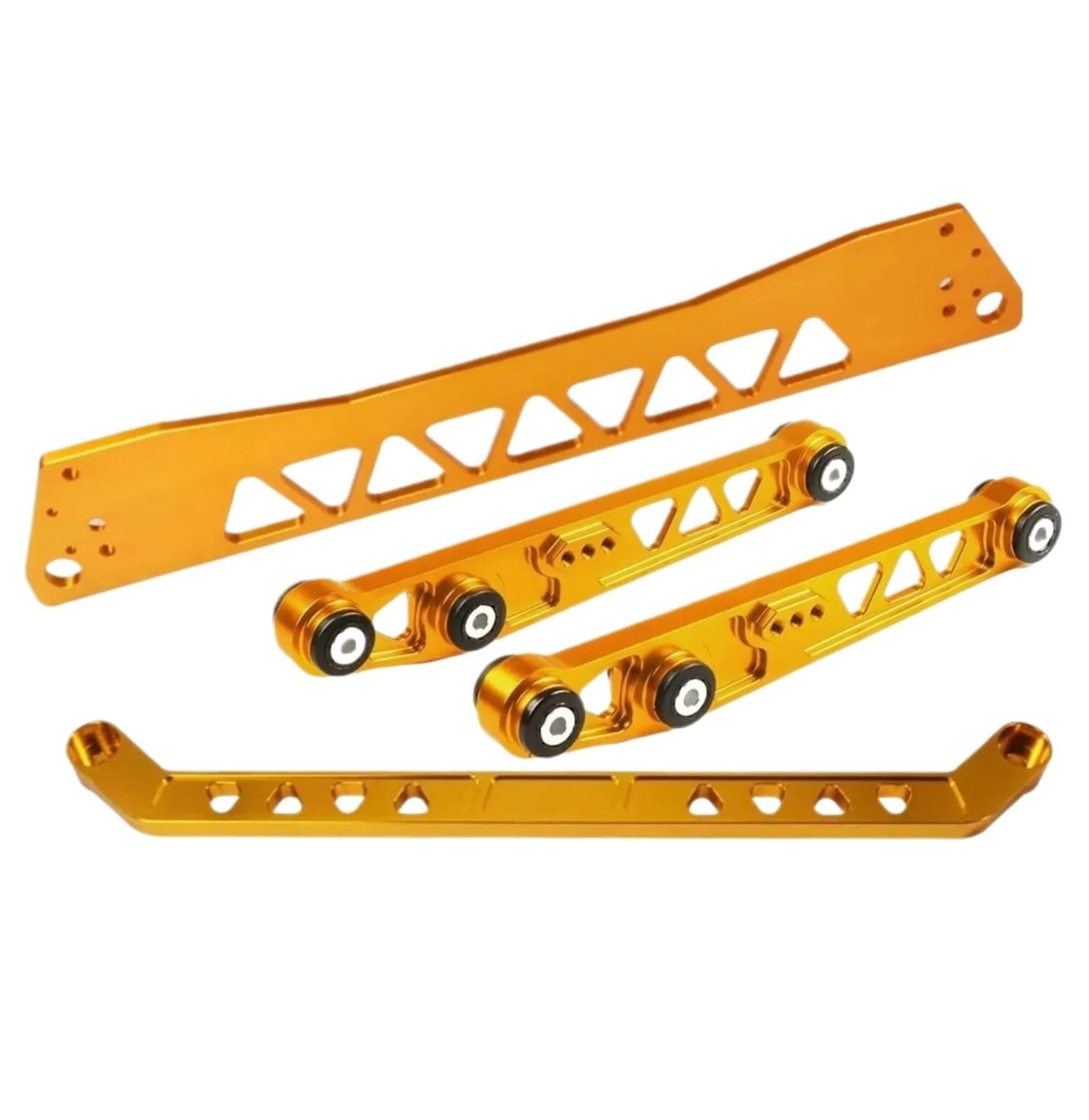 Wahacz samochodowy Wahacz sterujący Aluminiowa tylna rama pomocnicza Billet + drążek stabilizujący + dolny wahacz tylny pasujący do Honda Civic EG 92-95(Gold)