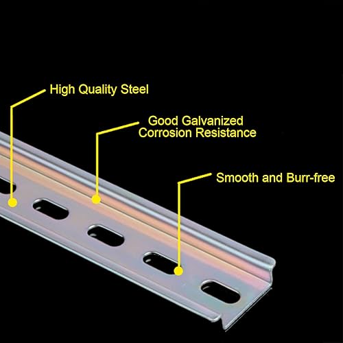 Miniatura 5 de Fielect Guía de montaje de acero ranurado para riel DIN de 7.874in x 1.378in x 0.256in de grosor, tono plateado