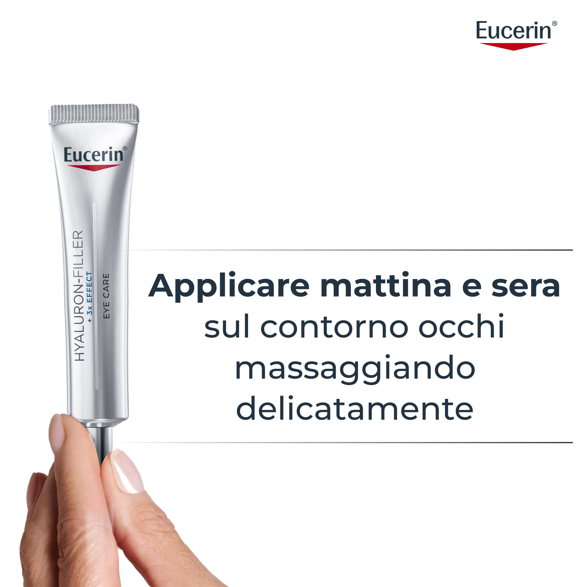 Eucerin Hyaluron-Filler Contorno Occhi SPF15 15 ml, Crema contorno occhi antirughe e antiage, Formula con Acido Ialuronico e protezione UVA SPF 15 per tutti i tipi di pelle