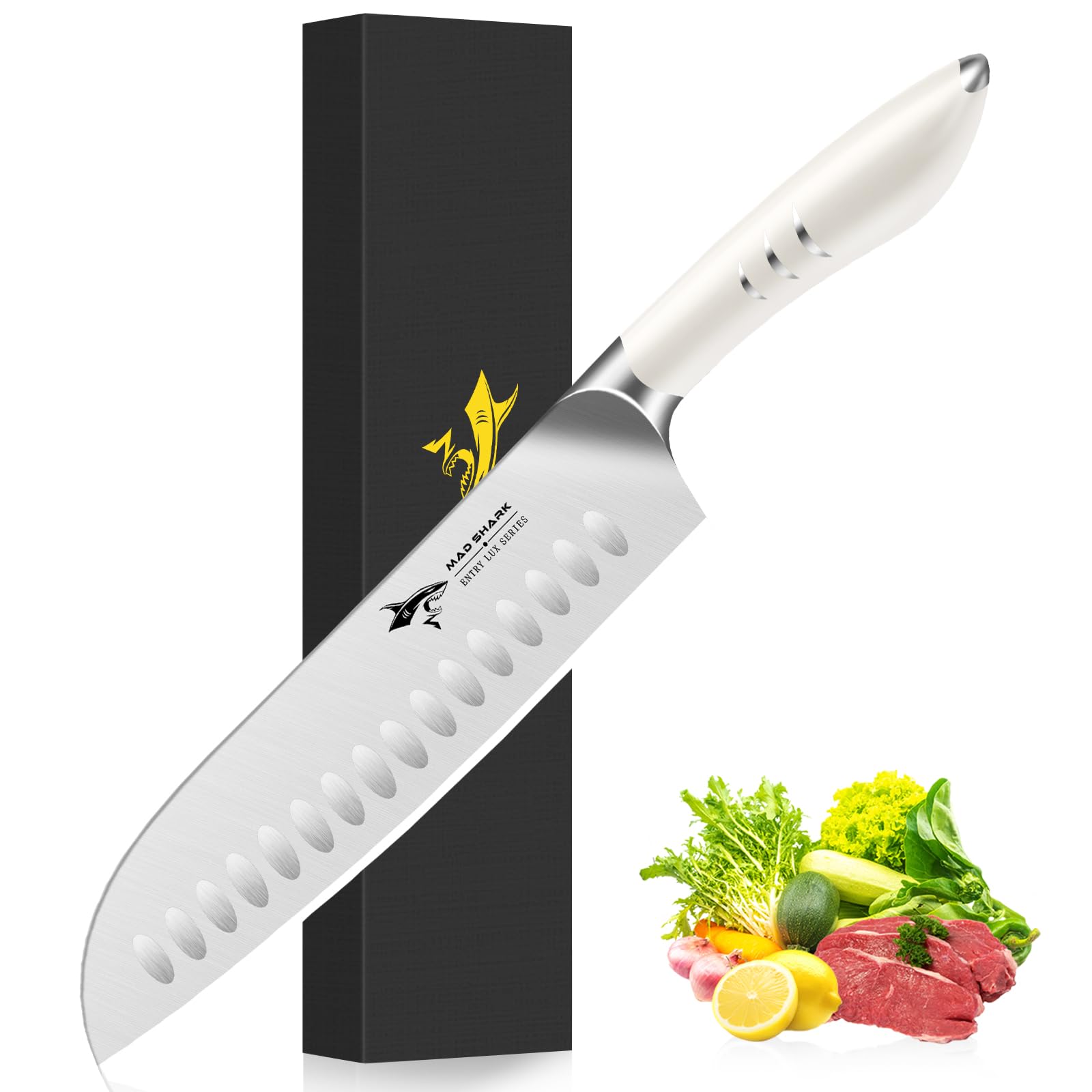 カ*)様 MAD MAN SMOOTH Amazon.com: MAD SHARK 8 Inch Santoku Knife - Ultra Sharp Japanese