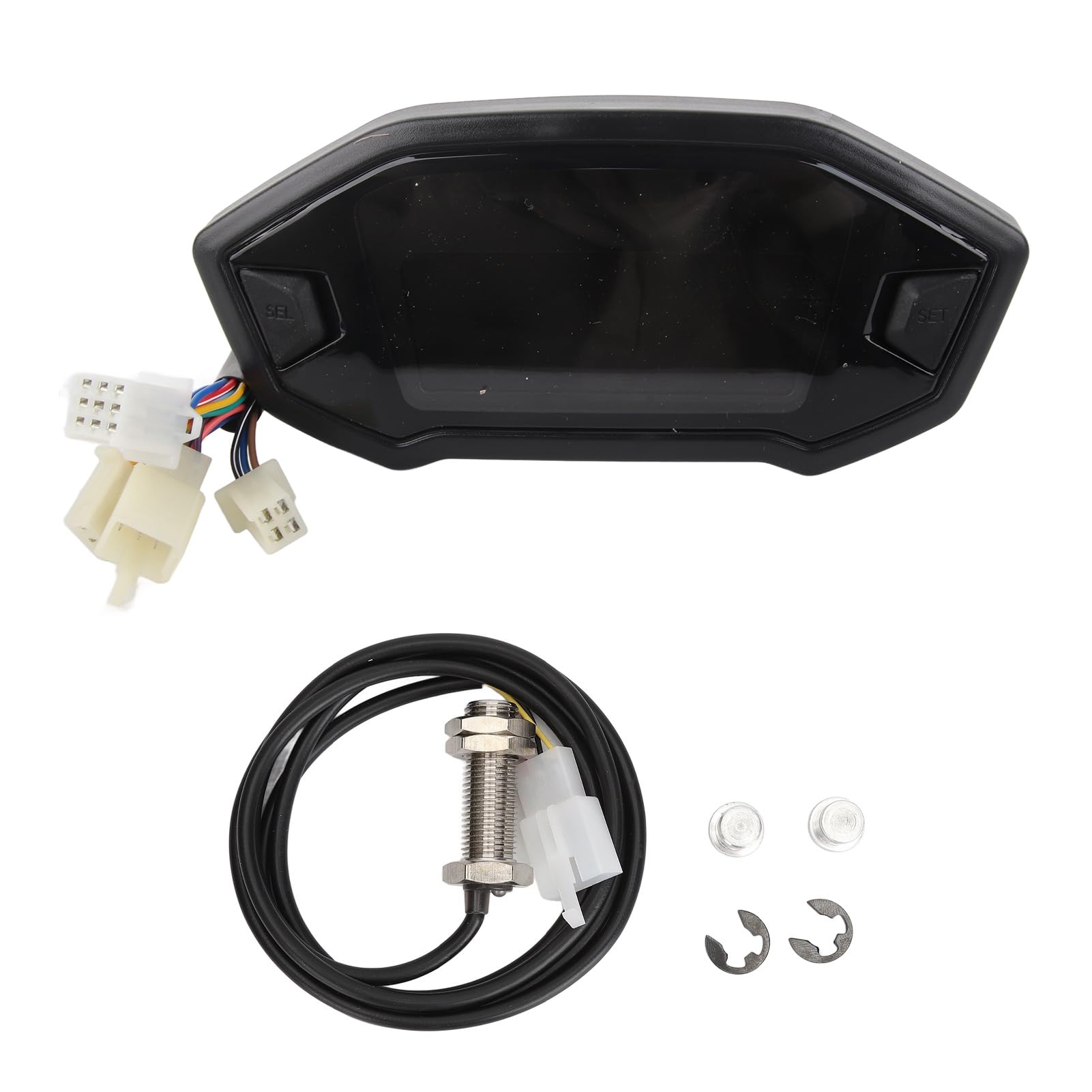 Tyenaza Quadro Strumenti Moto, Display Digitale LCD Contachilometri Contachilometri Multifunzionale Contagiri per Moto