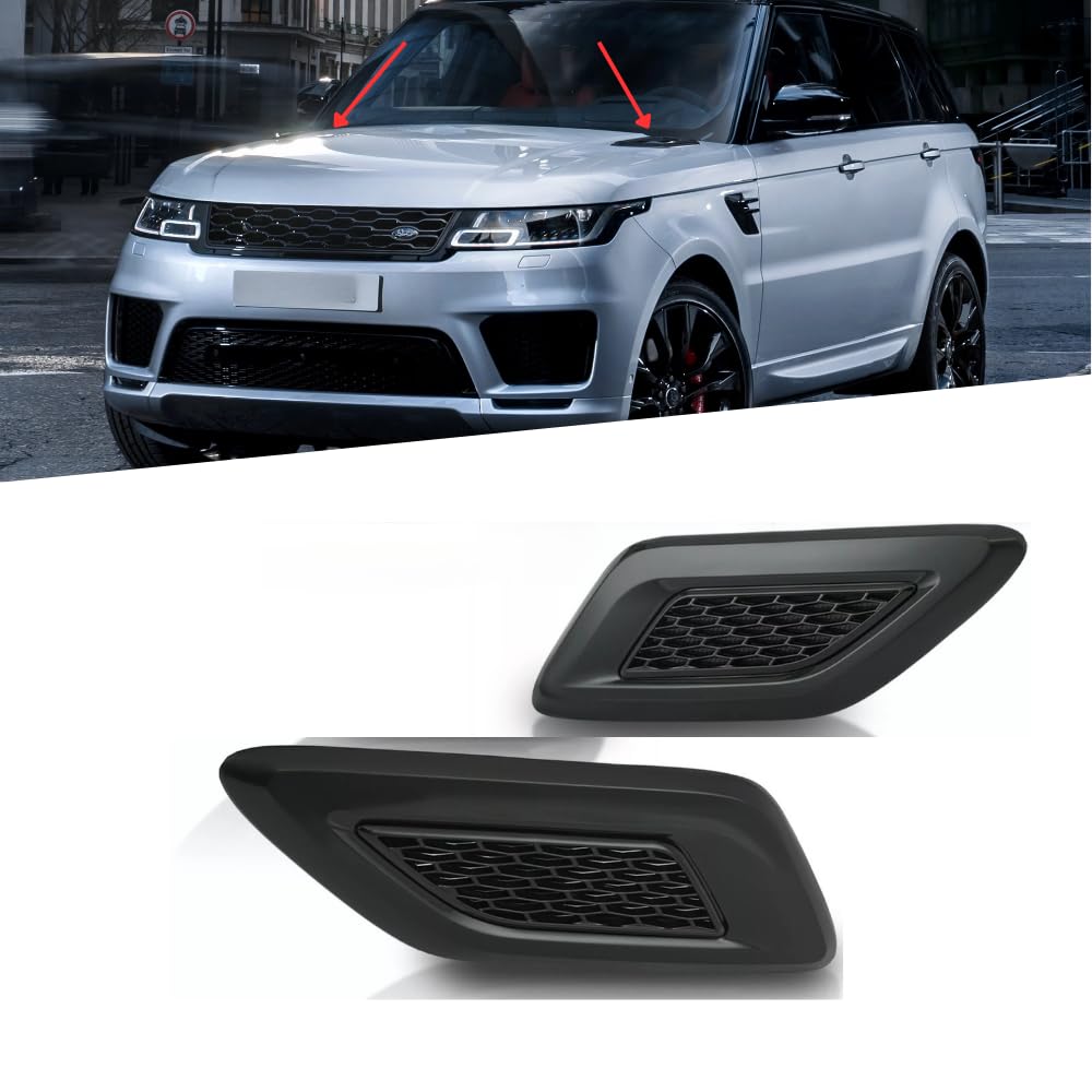 POWECHOX Front Hood Air Vent Trims Compatible with Land Rover Range Rover Sport 2014 2015 2016 2017 models, Gloss Black