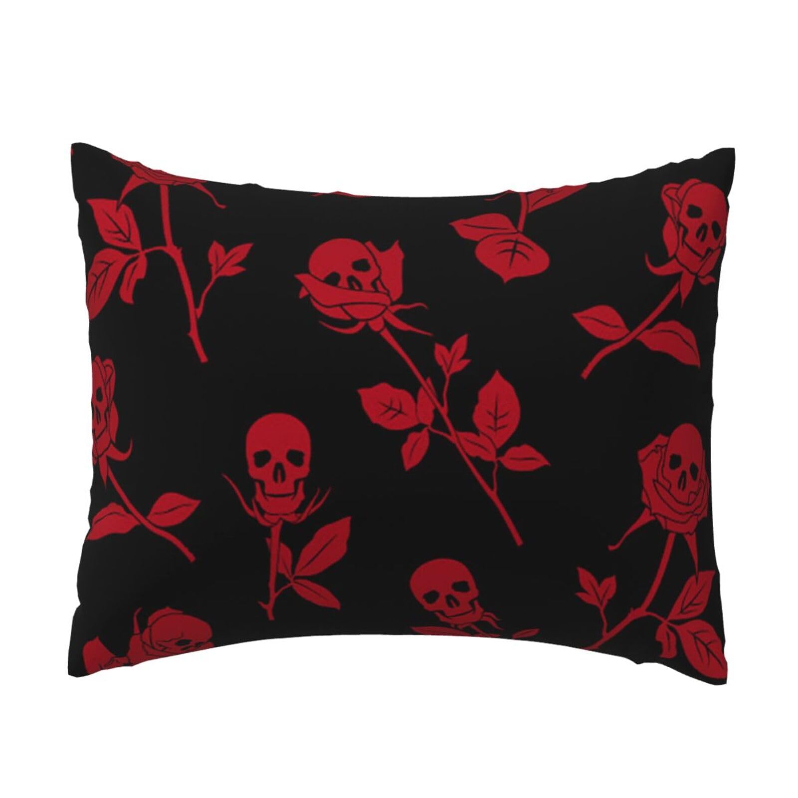 WSHFFILO Skull rose printed Pillow Case 20x26in Decorative pillowcase Throw Pillow Cover