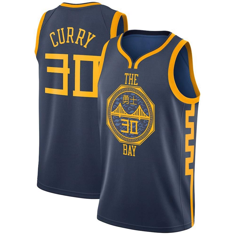 Men'S Basketball Jersey - #30 s-t-e-p-h-e-n c-u-r-r-y, Basketball Uniform Swingman Jersey Sleeveless Sport Vest Top,Training Uniform Jersey,Comfortable and Anti-Wrinkle,Blueb-M