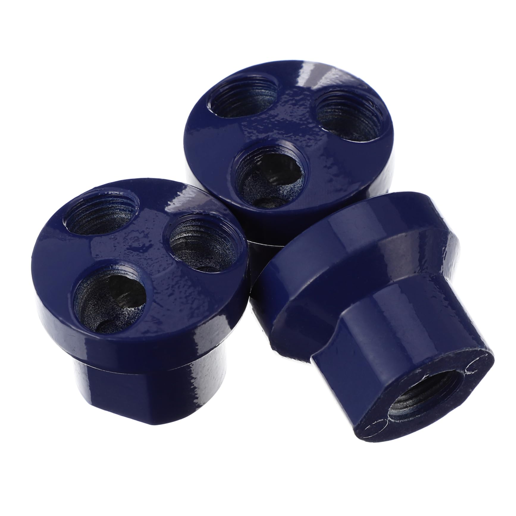 NULYLU 3pc Aluminum Air Hose Inline Manifold Splitter Pneumatic Manifold Fitting for Air Compressor