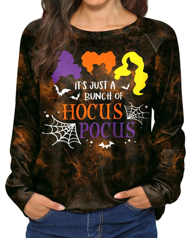 For G and PLWomen Halloween Sweatshirt Long Sleeve Crewneck Pumpkin Pullover Top