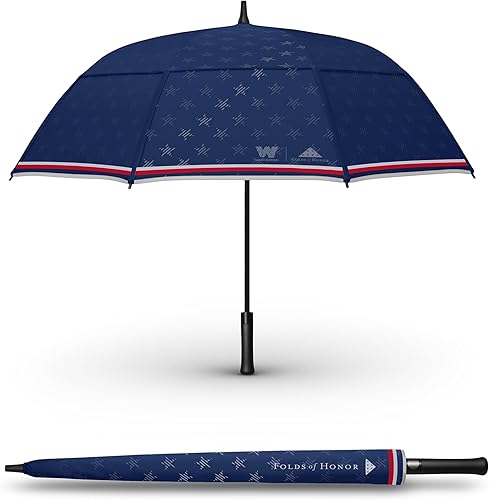 Weatherman Paraguas Pliegues de honor Paraguas resistente, resistente y grande Paraguas resistente al viento resistente a vientos de hasta 55 MPH