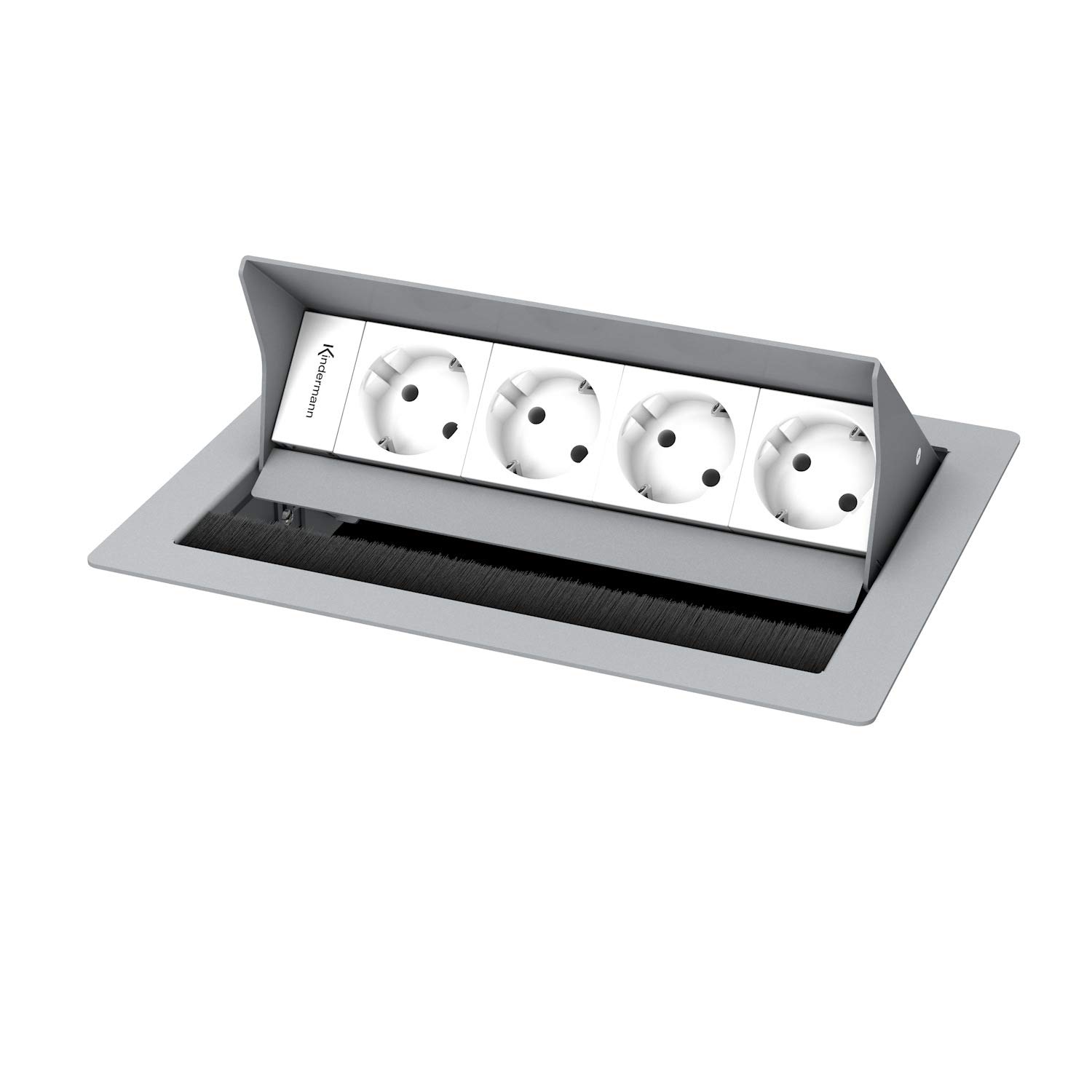 Kindermann 7492000074 Tipo F (Schuko) Argento, Bianco cassetta di scarico