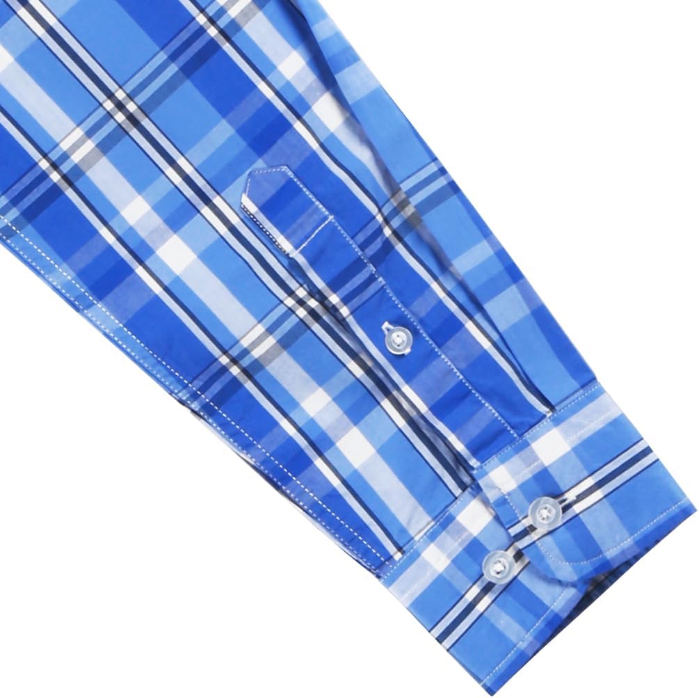 Mens Plaid Long Sleeve Button Down Western Casual Shirt Slim Fit Shirts - Image 5
