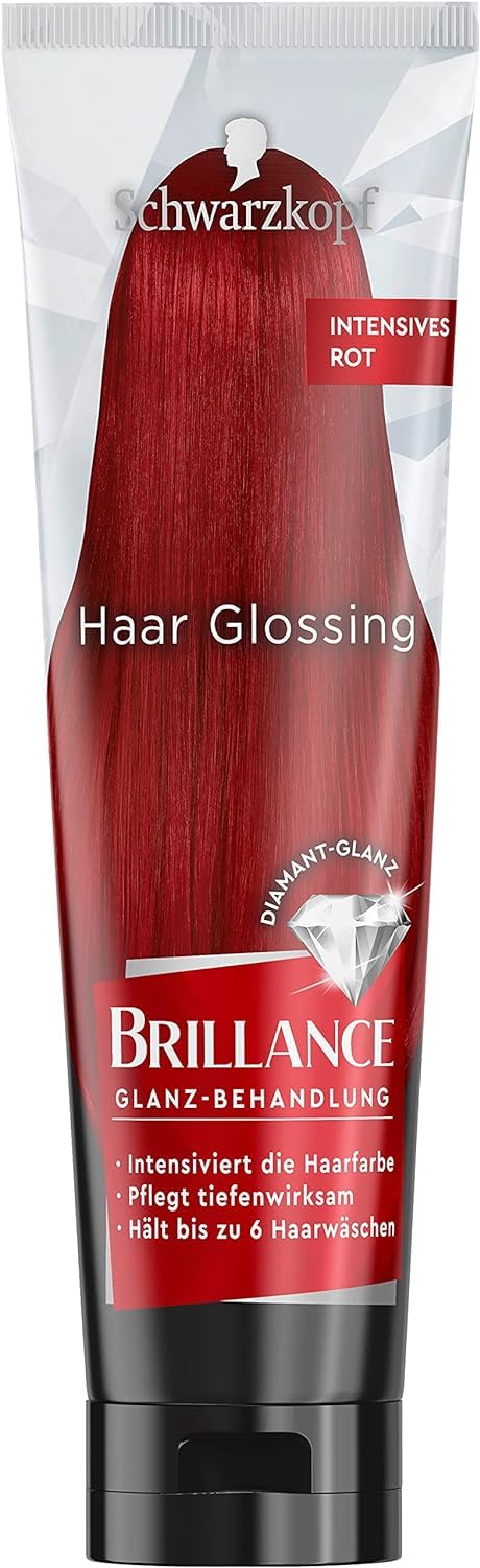Brillance Glanz-Behandlung, Haar Glossing intesives Rot (6 x 150 ml), temporäre Haarfarbe, die wie eine Haarmaske angewendet werden kann, hält bis zu 6 Haarwäschen