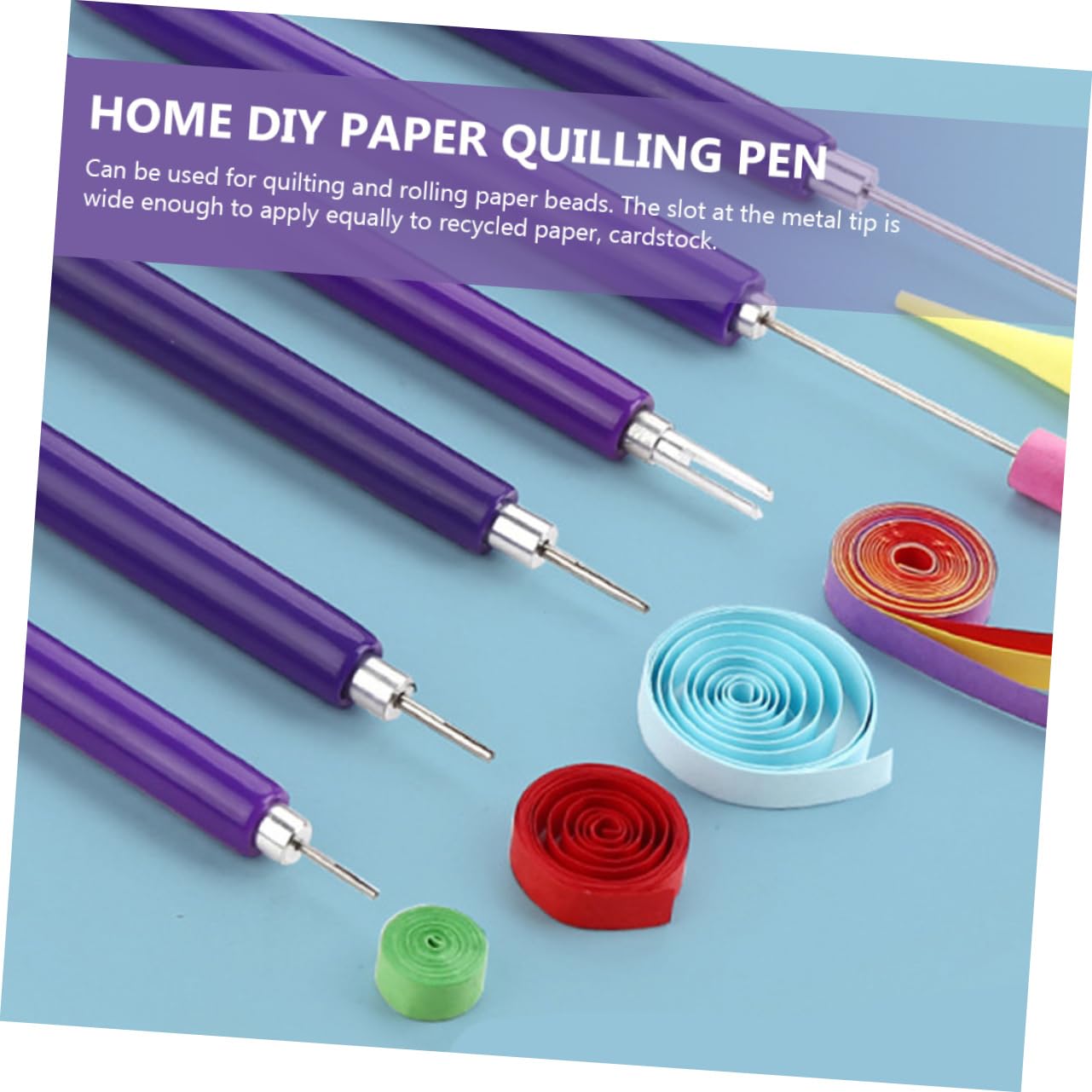 STOBOK 5juegos Para Quilling Bolígrafos Metálicas y Rodillo Kit De Manualidades Para Decoración y Proyectos De