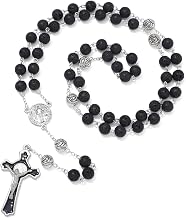 KOMI Catholic Rosary Beads for Women - Holy Prayer Necklace With Crucifix Cross - Communion Rosary Catholic Gifts