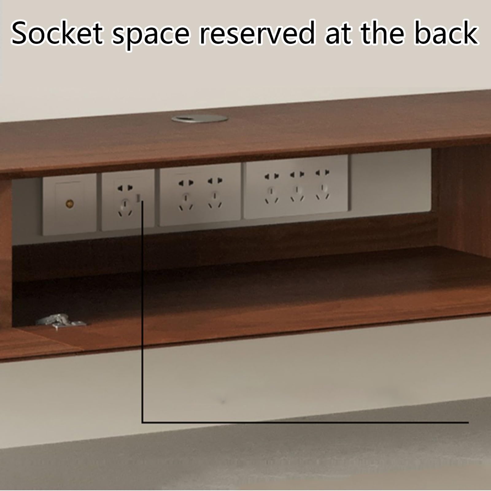 Mobile TV Con Ante A Ribalta E Cassetti, Mobile Porta TV In Legno A Parete, Console Multimediale Rettangolare Per Lettore DVD, Decoder, Console Per Videogiochi(Gray,240x24x20cm)