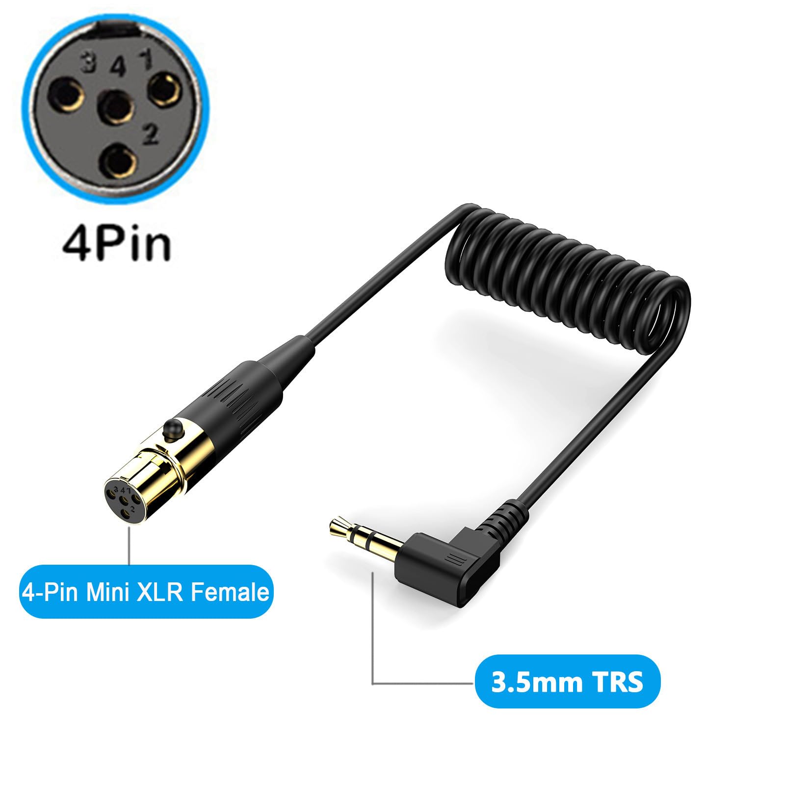Amazon.co.jp: jasavdio 3.5mm - ミニXLRコイルケーブル、1/8インチTRS