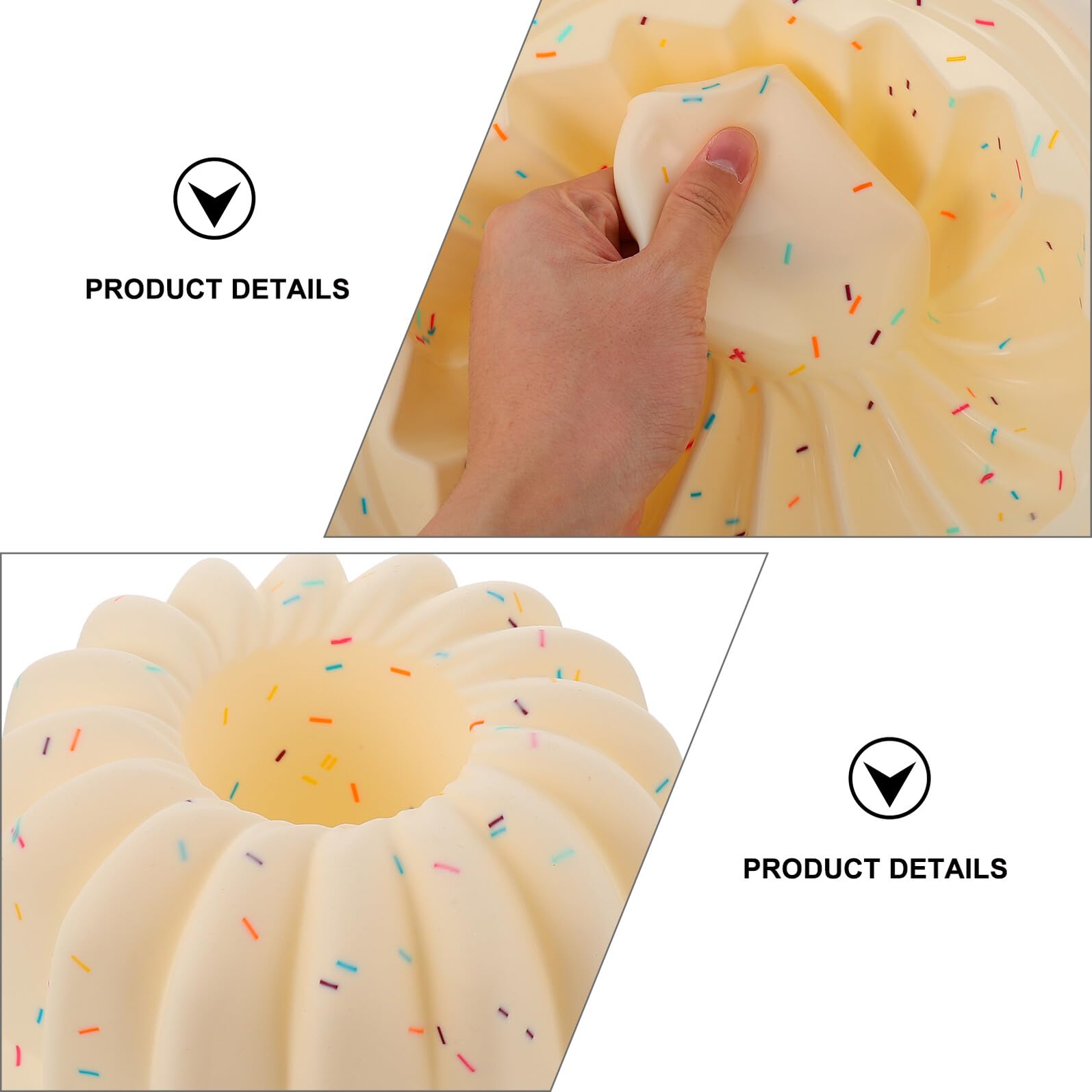 jojofuny Stampo per Torta in Silicone Fai da Te Antiaderente Manici in Metallo Teglia da Forno Rotonda Resistente a Temperature Estreme Flessibile e Lavabile in Lavastoviglie per Dolci