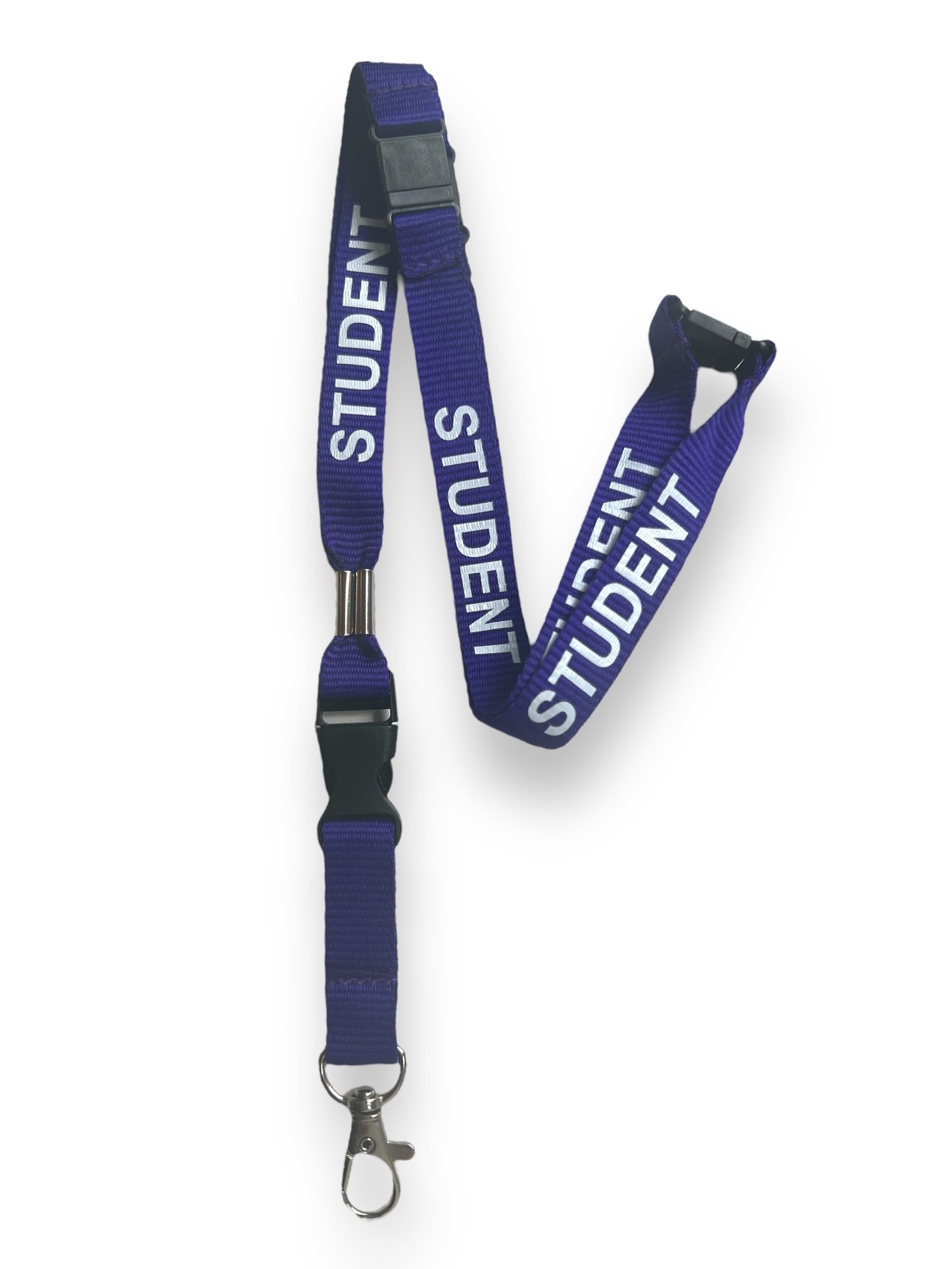 PAC Supplies Global 15mm Colourful STUDENT Printed Neck Lanyard With 3 Point (Triple) Safety Breakaway (Purple, 10)