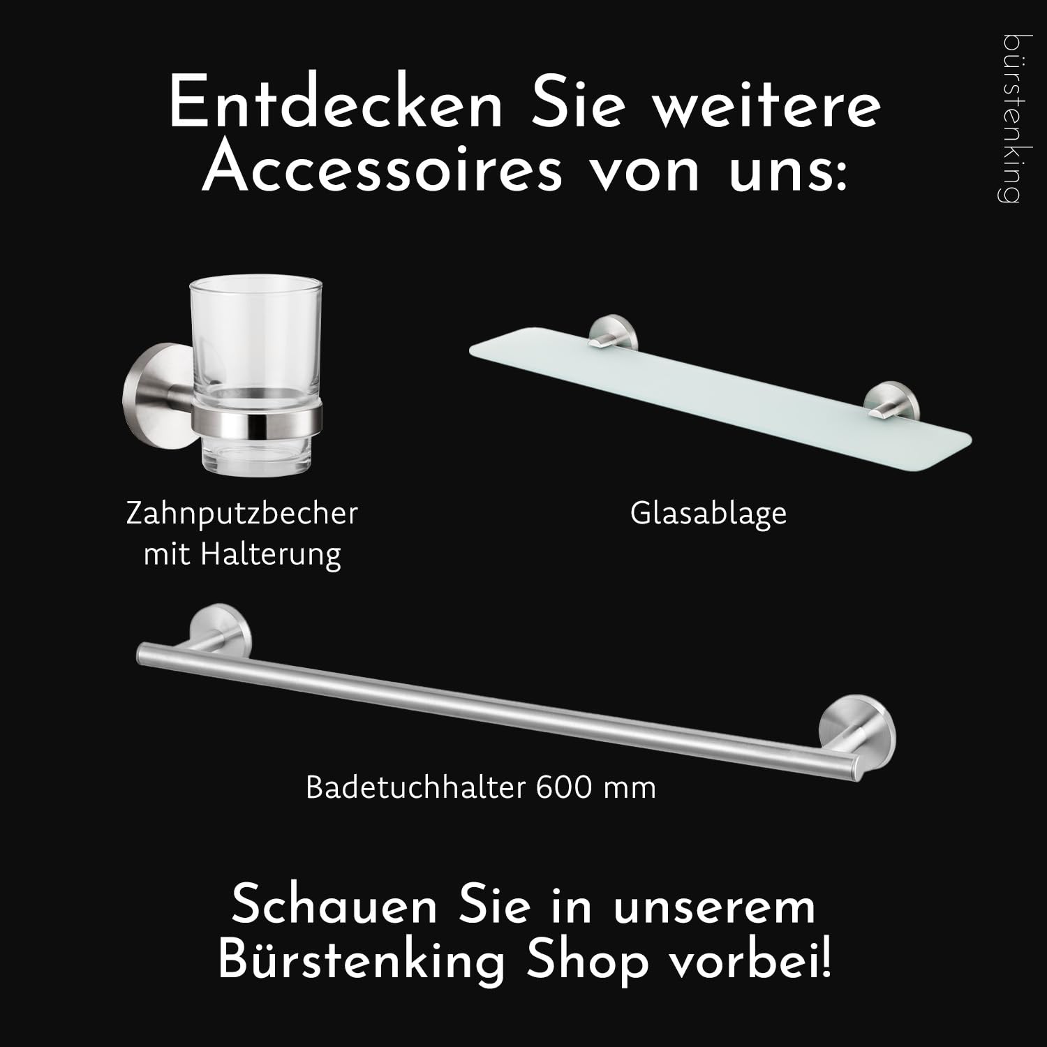Bürstenking Duschklappsitz für Wandmontage mit Rückenlehne bis 140 kg belastbar, weiß – Ideal für Senioren Duschsitz klappbar, Wandmontage, Duschhocker, Klappsitz Wand Dusche
