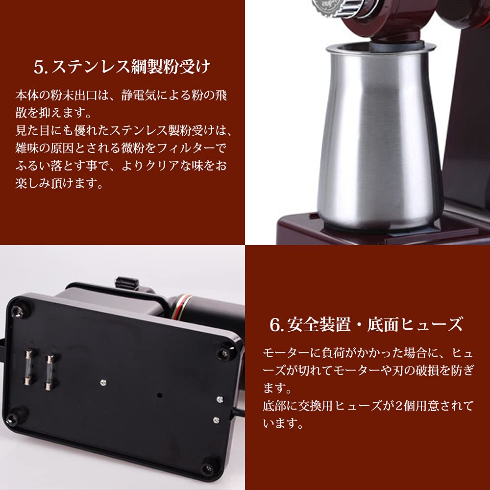 Amazon | 【国内発送】電動コーヒーミル プロ仕様 粒度8段階調整