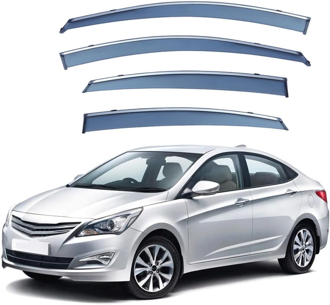 Panxuc Normal Car Wind Deflectors For Hyundai Verna Sedan Rc 2010-2016, Side Window Wind Rain Deflector Window Visor Sun Rain Guard Smoke Guards
