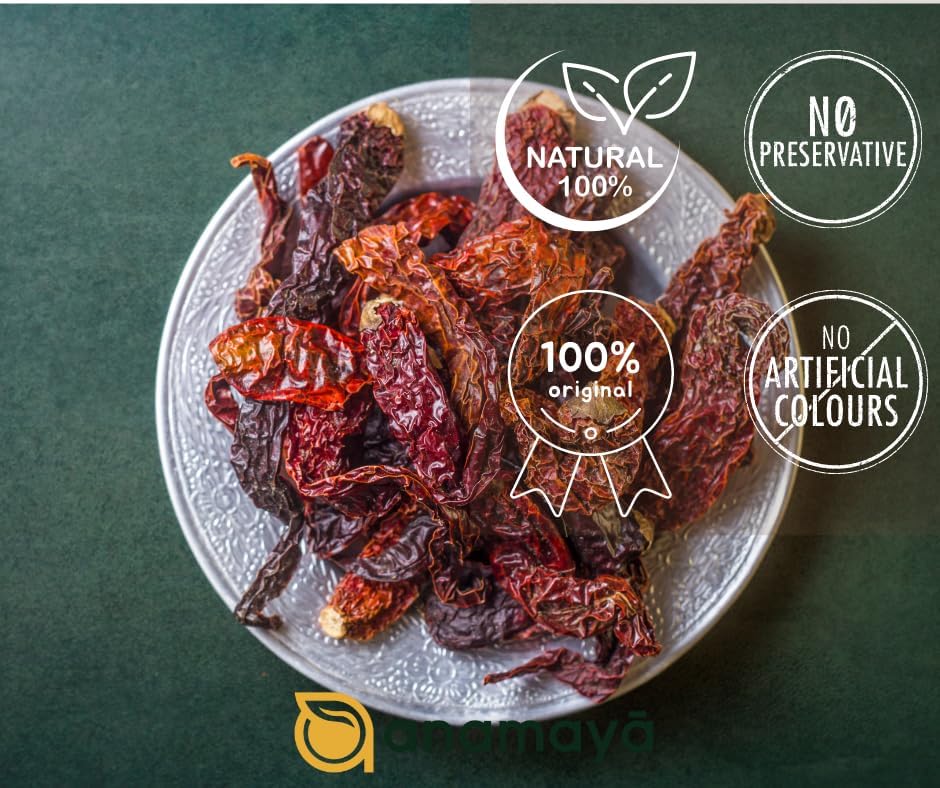 Image of Kashmiri Red Chilli Whole 40 gms - Sabut Kashmiri Lal Mirch, Sun-Dried, Mild Heat & Rich Aroma - Authentic Indian Spice
