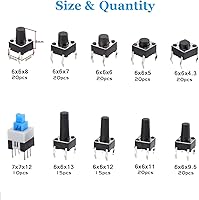 Vista 2 de Pulsador táctil micro interruptor momentáneo equipo surtido táctil de 10 valores 180 unidades OCR TM