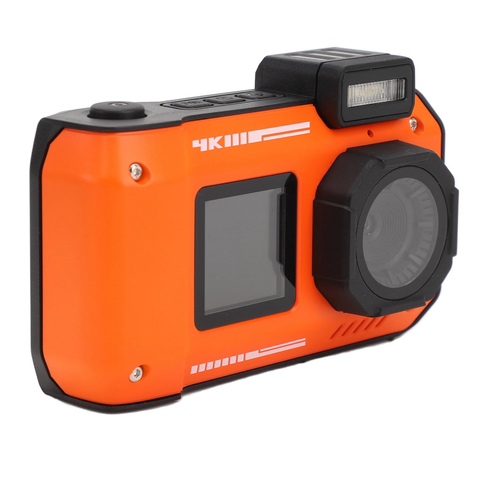 4K Underwater Camera 11FT Camera 48MP Autofocus Dual Screen Selfie Underwater Camera for Snorkeling Compact Digital Camera (Orange)