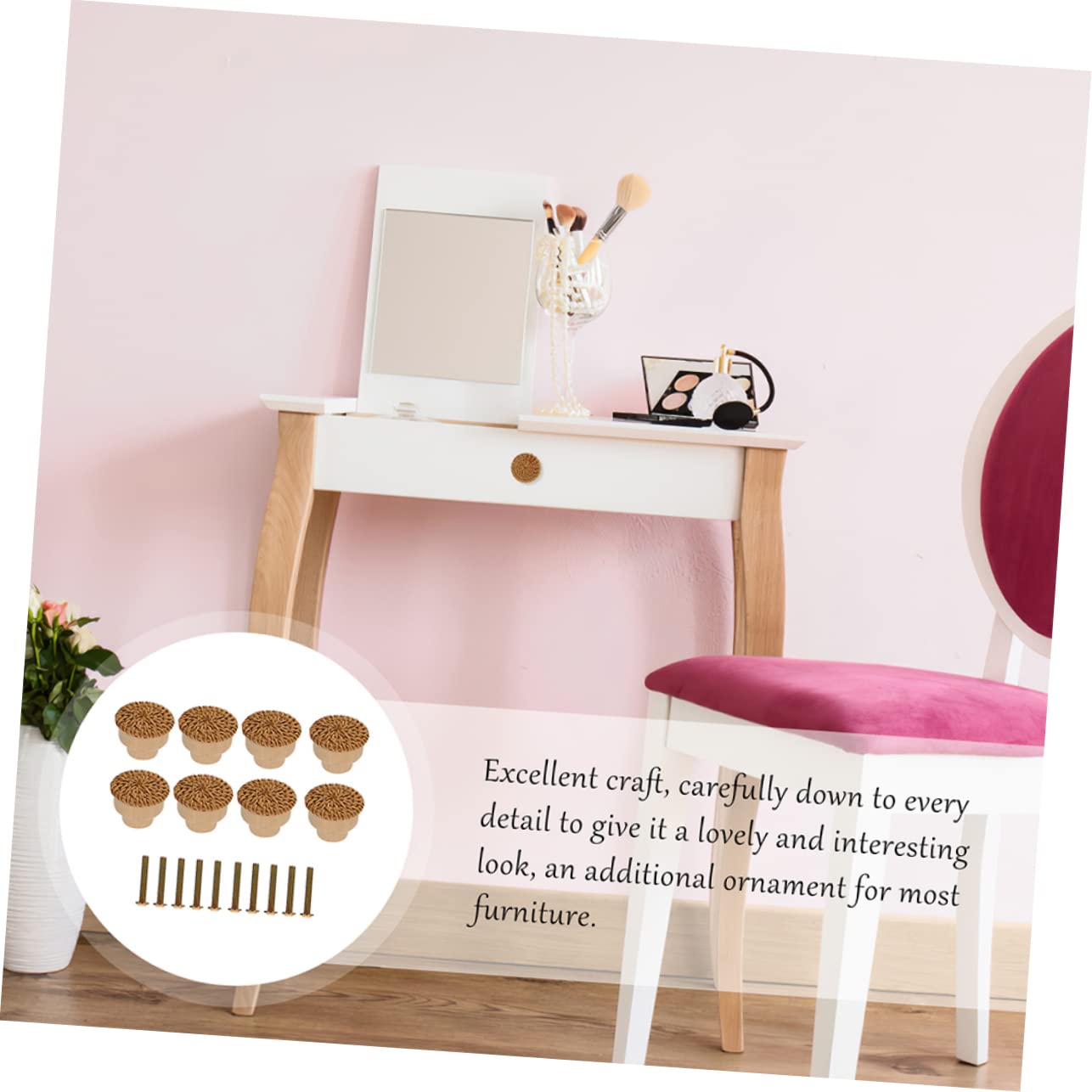 Gadpiparty 3 Set Manico in Bambù Pomelli Per Mobili Da Cucina Tavolo Da Trucco Arredamento Legnoso Armadietti Il Comò Tira La Pomelli Decorativi Per Porte Vimini Di Legno 4 Pezzi*3