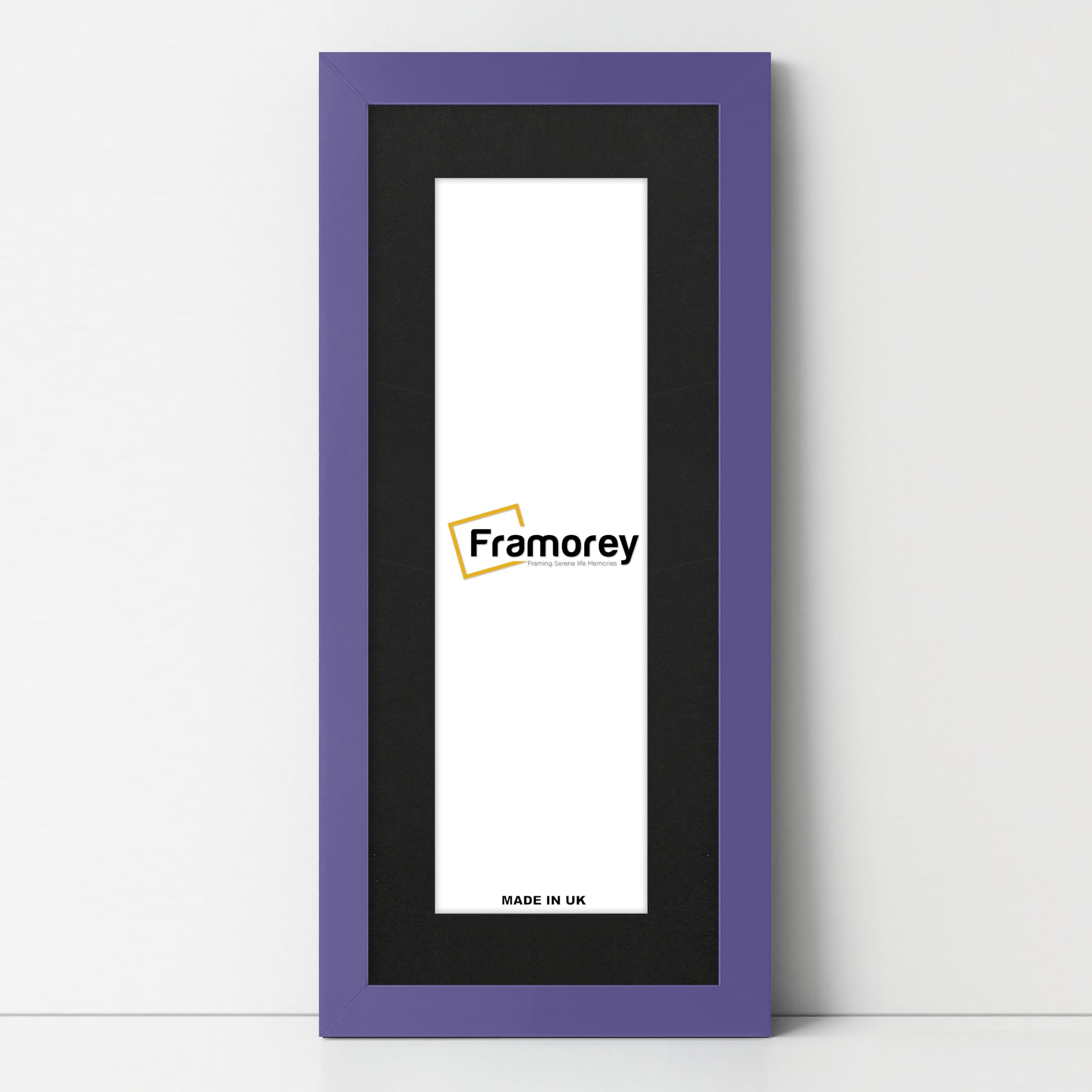 FRAMOREY Panoramic Style, Oxford Flat Wooden Effect Picture Frame, 24x14" Size Purple Photo Frame With 20x10" Size Black Mount, Handmade Frame, Wall Art Hanging Frame, Best Home Decor Frames