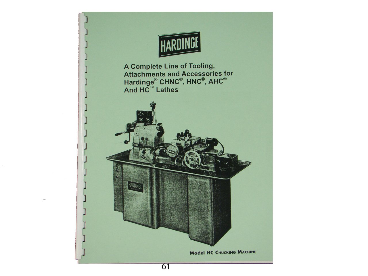 Hardinge Tooling & Attachments for Models CHNC, HNC, AHC, & HC Lathes