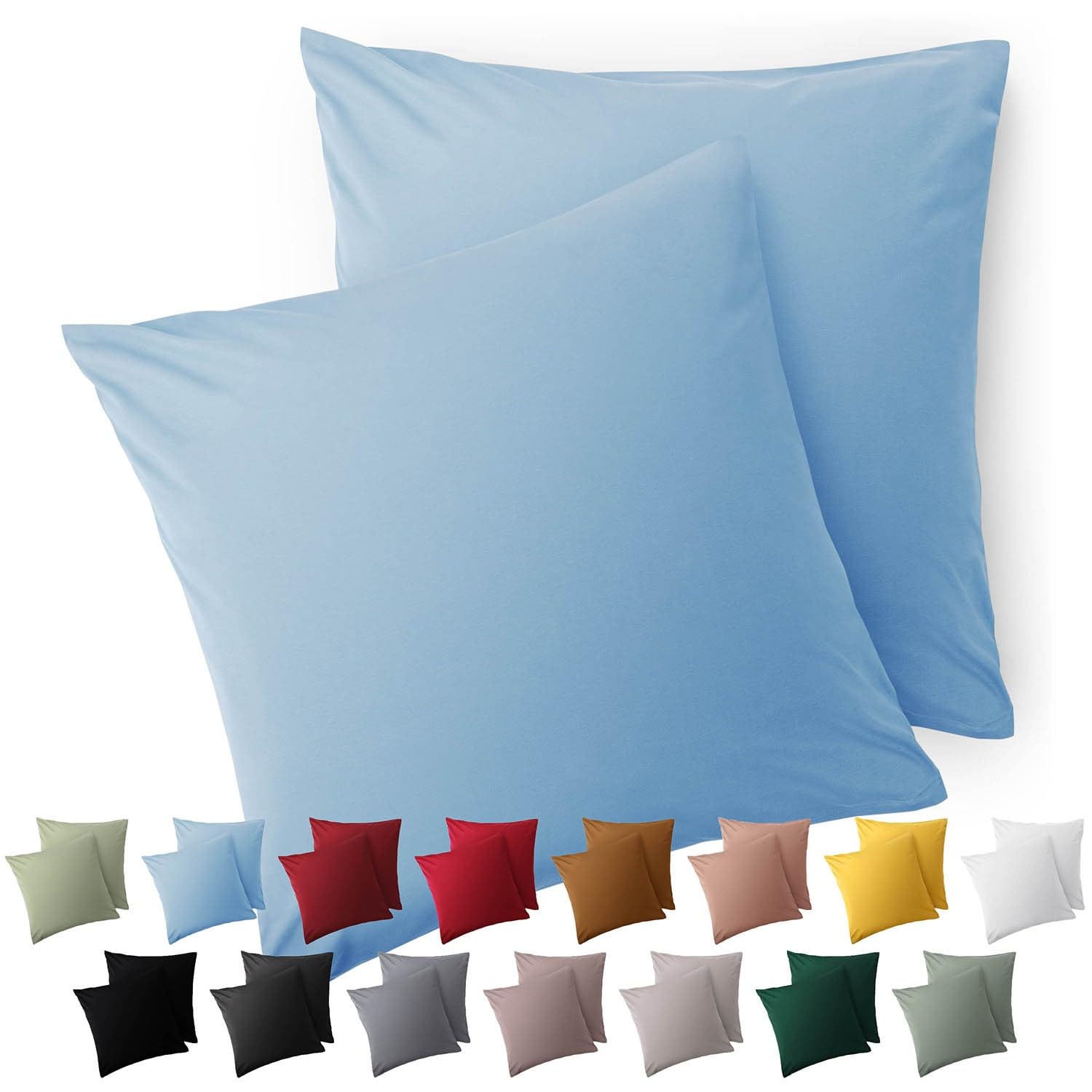 Blumtal Federe Cuscini Divano 60x60 cm - Set di Copricuscini per Divani in Microfibra a 2 Pezzi con Chiusura a Busta, certificati Oeko-Tex, extra morbidi e lavabili - Azzuro Chiaro