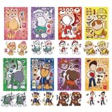 16 Sheets Paw Sticker Variety Set for Kids Toddlers,Patrol Stickers Party Favors -Goodies, Reward,Children Craft for Boys Girls Birthday Party Supplies
