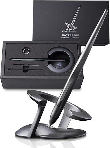 Novium Hoverpen 2.0 - Futuristic Luxury Pen, Professional, Unique Aesthetic, Stunning Executive Pen Freely Suspended to Spin, Cool Gadgets, Birthday...