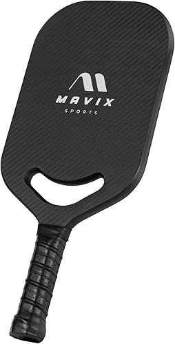 Miniatura 2 de Paleta de pickleball de fibra de carbono cruda, superficie termoformada 3K T700, núcleo de polipropileno de 0.63 pulgadas, diseño de garganta
