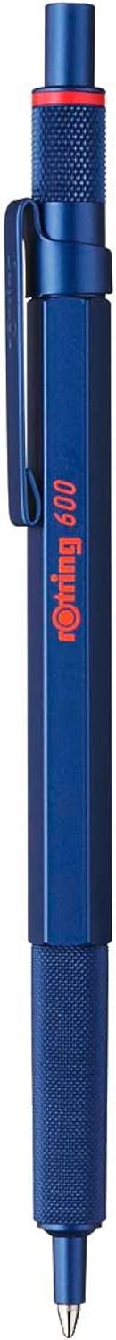 rOtring 600 Ballpoint Pen, Medium Point, Black Ink, Blue Barrel, Refillable